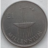 Ирландия 1 фунт 2000 г. Миллениум. Корабль