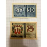 Нотгельд 50-75 пфеннигов. Германия. Веймарская республика Харцрод-0201