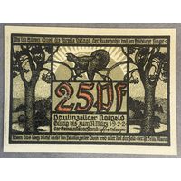 Нотгельд Паулинцелла 25 пфеннигов 1921 год. Веймарская республика