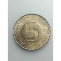 Словения 5 толаров 1998 года .