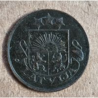 Латвия 2 сантима, 1928 г., KM# 2