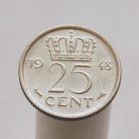 Нидерланды 25 центов 1948