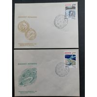 Польша 1979 Шесть КПД с полной серией марок "Исследование космического пространства" (спецгашение) марки Mi.2659-2663 каталог 2.20 евро