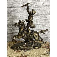 Красивая металлическая статуэтка. Джигитовка Европа много Лотов с рубля