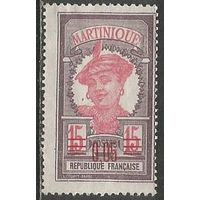 Мартиника. Островитянка. Надпечатка нового номинала. 1922г. Mi#83.