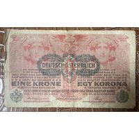 Банкнота 1 крона 1916 год. Австрия