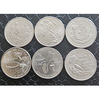 Квотеры 2009 США ( комплект 6 штук)