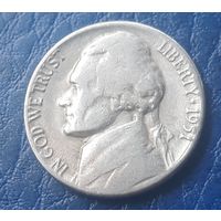 5 центов  1951 S США Джеферсон