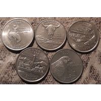 25 центов (квотер) 2007 Р США Монтана.Вашингтон.Вайоминг.Юта.Айдахо