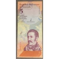 Банкнота 5 боливар 2018 год. Венесуэла. Лягушка. НЕ БЫЛА В ОБОРОТЕ.