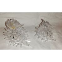 Статуэтки, стекло, ёжики с листьями, СССР