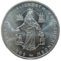 Германия 10 евро, 2007 800 лет со дня рождения Елизаветы Венгерской. Пруф