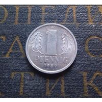 1 пфенниг 1989 (A) Германия ГДР #26 AU
