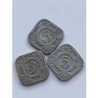 Нидерландские Антильские острова. 5 центов 1965 года. Юбилейная. 30 лет правления королевы Юлианы