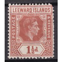 168.BrKCI. Великобритания. Колонии. Подветренные острова. Стандарт. Георг VI. 1938 г. 1 1/2P. Mi.#92.