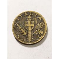 Италия 10 сентизим 1940