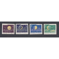 Космос. Фазы Луны. Албания. 1964. 4 марки б/з. Michel N 944-947 (118,0 е).