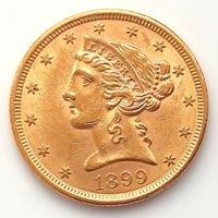 5 долларов США 1899г.