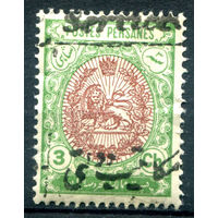 Персия (Иран) - 1911г. - лев, надпечатка Service, 3 Ch - 1 марка - MH, трещинки на клее [Mi 23]. #4-W1-123-A-1