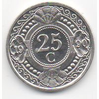САМОУПРАВЛЯЕМАЯ ТЕРРИТОРИЯ НИДЕРЛАНДСКИЕ АНТИЛЫ. 25 ЦЕНТОВ 1990. НАБОРНАЯ