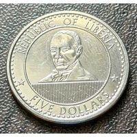 Либерия 5 долларов, 2022    ( 1-6-5 )