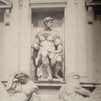 Памятник Джулиано Медичи. Энциклопедическая гравюра СПБ. 19-20века 24х16см.  РАСПРОДАЖА КОЛЛЕКЦИИ.