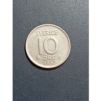 Швеция 10 эре 1958 года .