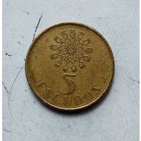 5 эскудо 1990 года Португалия. Португальская Республика. Родная патина!