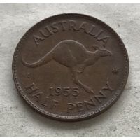 Австралия пол-пенни 1955 Елизавета II