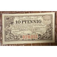 Нотгельд 10 пфеннигов 1921 год. Гёрлиц,. Веймарская республика