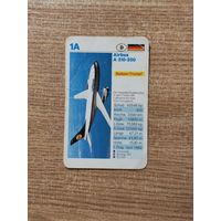 Карточка коллекционная со спецификациями самолета 70-х или 80-х годов (?)