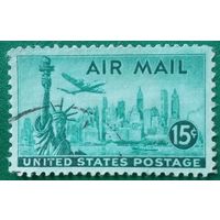 США 20 августа 1947. Статуя свободы и панорама Нью Йорка