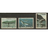 Норфолк-1995 (Мих.581-583) , ** , Морская фауна, Киты(полная серия),