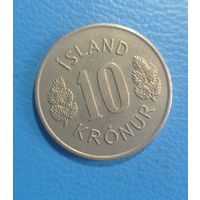 Исландия 10 крон 1975 год