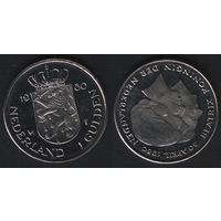 Нидерланды km184a 1 гульден 1980 год (обращ) (nf02