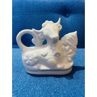 Редкая! Фарфор. Статуэтка "Корова" (Бык)  рельефный рисунок  ДФЗ  Винтаж!  АУКЦИОН не с рубля без МПЦ.