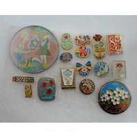 Значки "8 Марта" СССР - 16 шт.