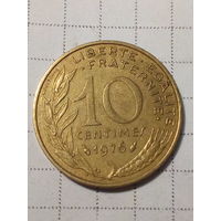 10 сантимов Франция 1976 год