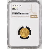 2,5 $ США 1929. NGC MS-62