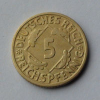 Германия - Веймарская республика 5 рейхсфеннигов. 1925. J