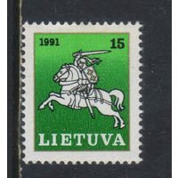 Литва 2-я Респ 1991 Герб Литовский рыцарь Стандарт #473**