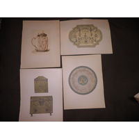 Хромолитографии из издания История декоративного искусства XVI века Издано Анри Лоренсом,Париж, 1892г.3 шт.(Лот 03)