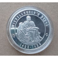 Ватикан монетовидная медаль Пьета скульптура Микеланджело собор Святого Петра посеребрение  1498-1499