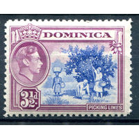 Британские колонии - Доминика - 1938/47г. - ландшафты, король Георг VI, 3 1/2 P - 1 марка - MH [Mi 99]. #4-B6-116-A-1