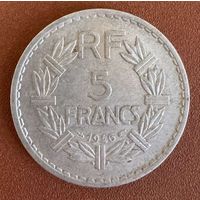 Монета 5 франков 1946 год. Франция