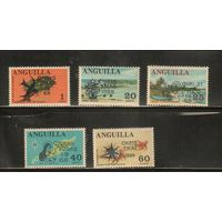 Ангилья-1969(Мих.78-82) , **    , Морская фауна, Рождество, Надп. (полная серия)