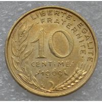 Франция, 10 сантимов 1969 г.