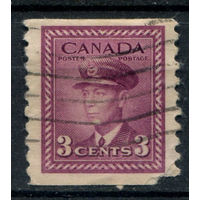 Британские колонии - Канада - 1942/43г. - король Георг VI, б/п:9 1/2, 3 с - 1 марка - гашёная, небольшое повреждение снизу справа [Mi 219 D]. #3-WB-94-KS-2