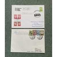 Пошта КАНВЕРТЫ / Мінск - Расія 1996 / Новаполацк - Швецыя 1998 / маркі Беларусь Пагоня, штамп TIBO / с 1 РУБЛЯ