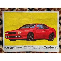 Вкладыш Turbo (Турбо) 3 серия (121-190, Black), номер 155, Maserati Shamal. Возможен небольшой торг.